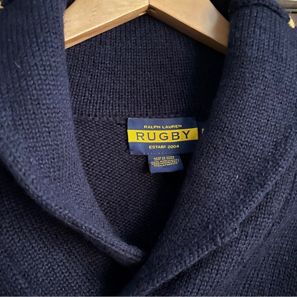 RALPH LAUREN Rugby Shawl Knitted Sweater - Picture 3 of 11